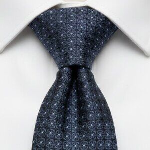 Perry Ellis Silk Tie Geometric Blue Tall Long 3.5" x 70"